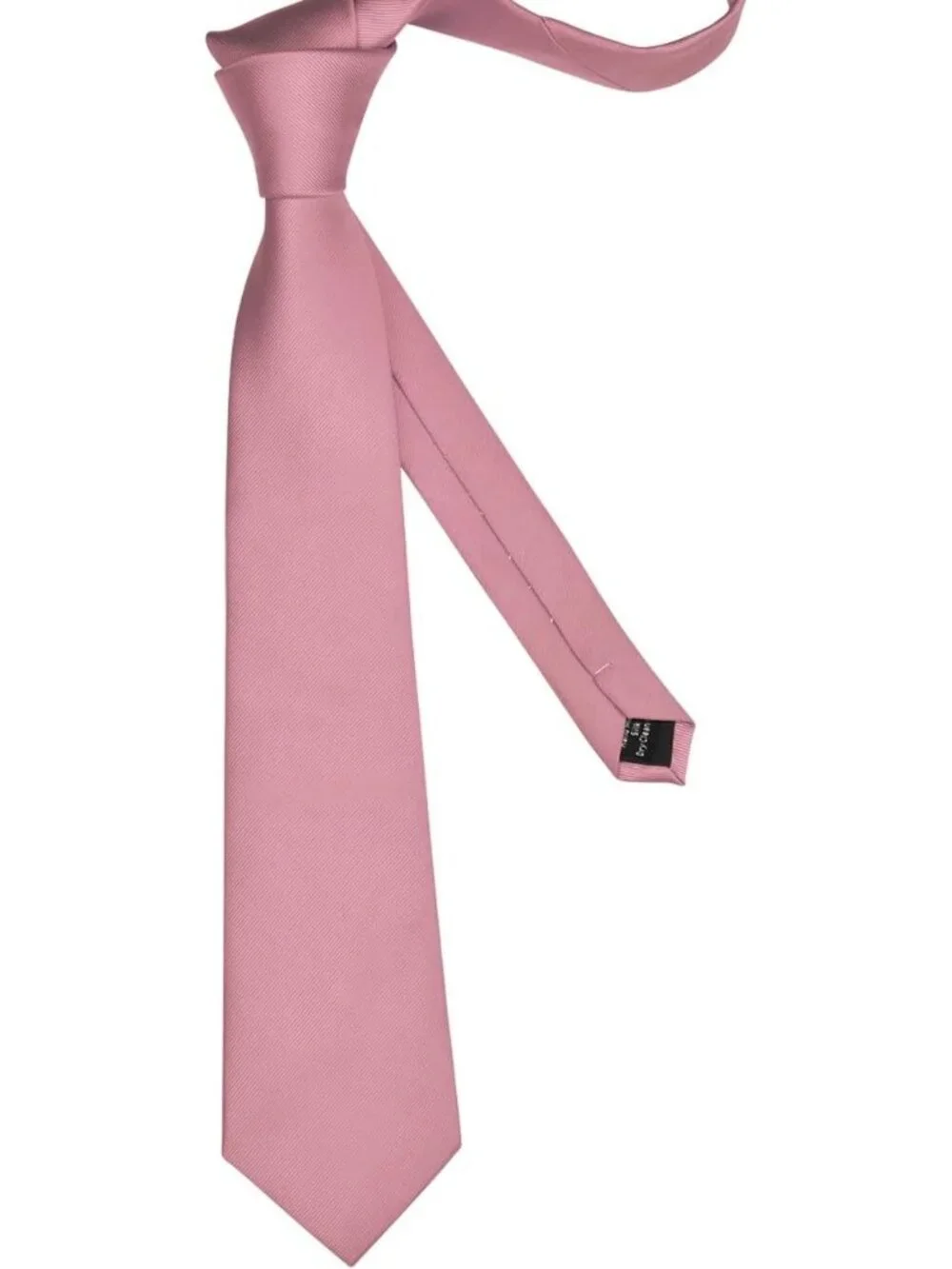 Mens Dusty Rose Solid Twill Textured Woven Silk Formal Necktie For Wedding Dress